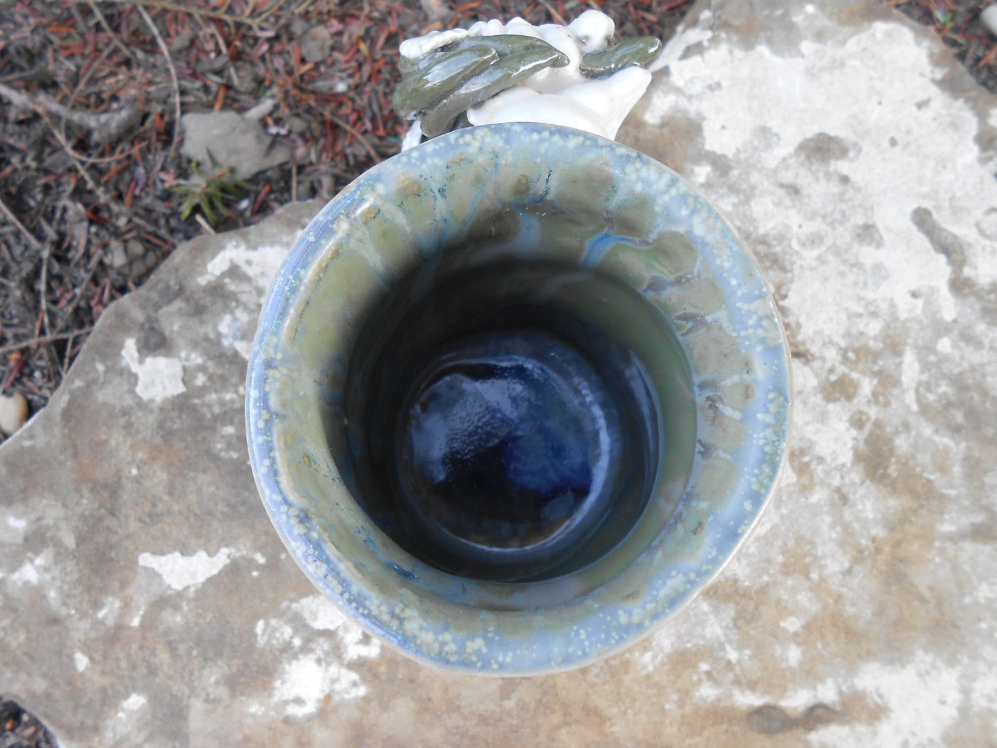 Hand Handled Flower Mug