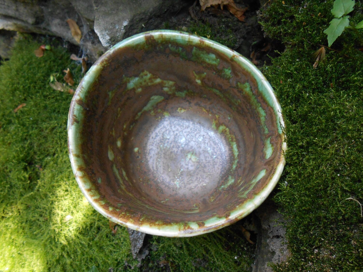 Mossed Bronze Wheel Thrown Ceramic Bowl