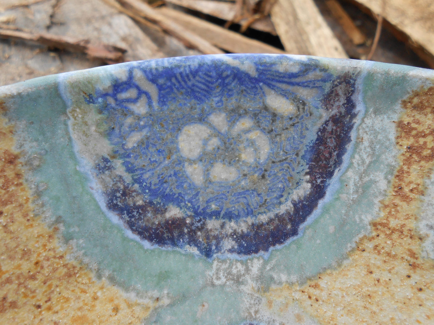 Spotted Flower Wood Fired Ceramic Bowl