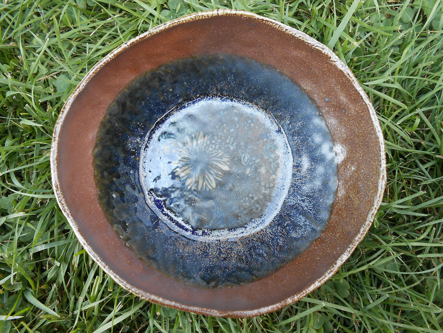 Field of Cornflowers Wood Fired Clay Bowl