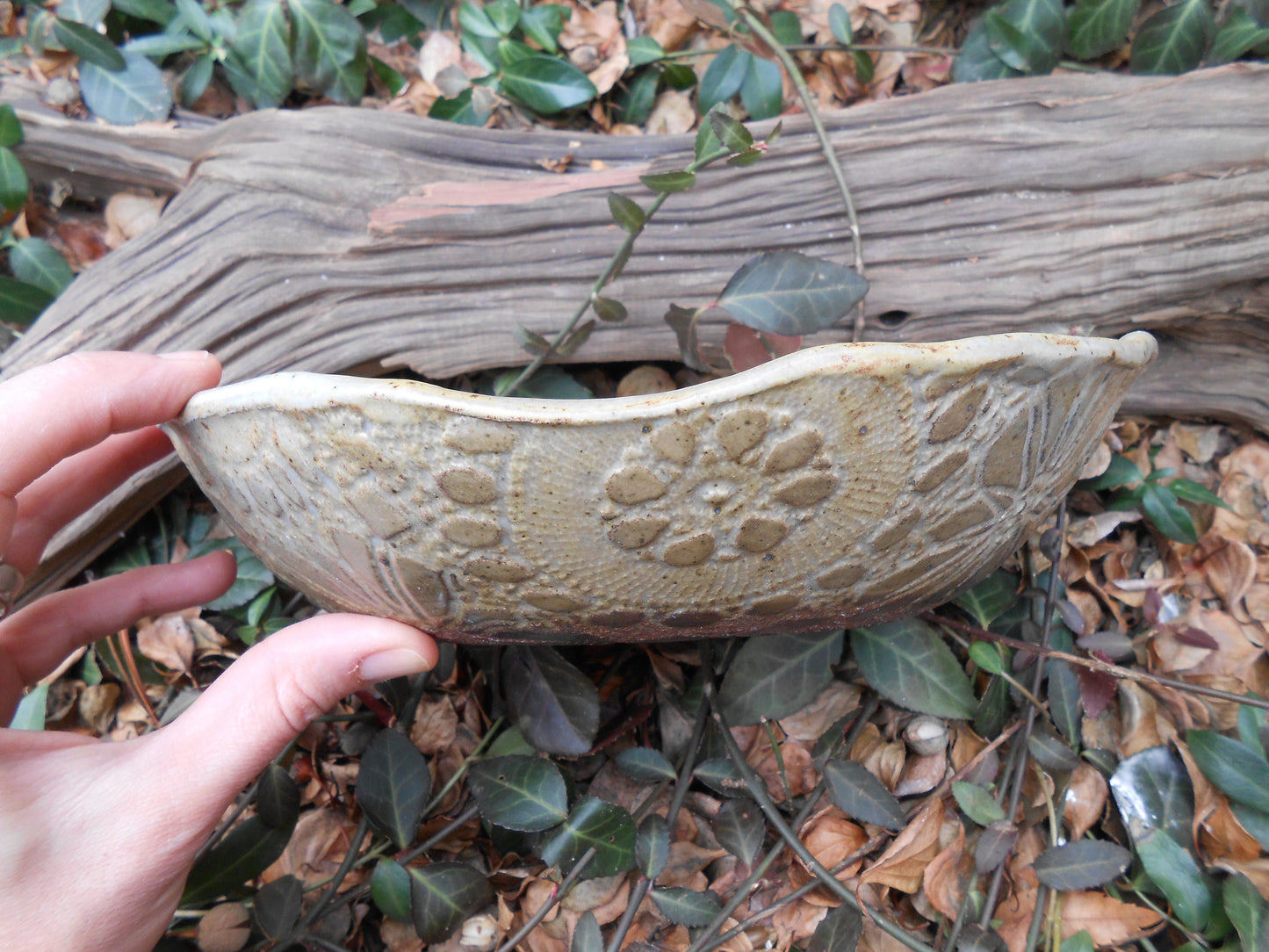 Robin's Egg Laced Ceramic Bowl