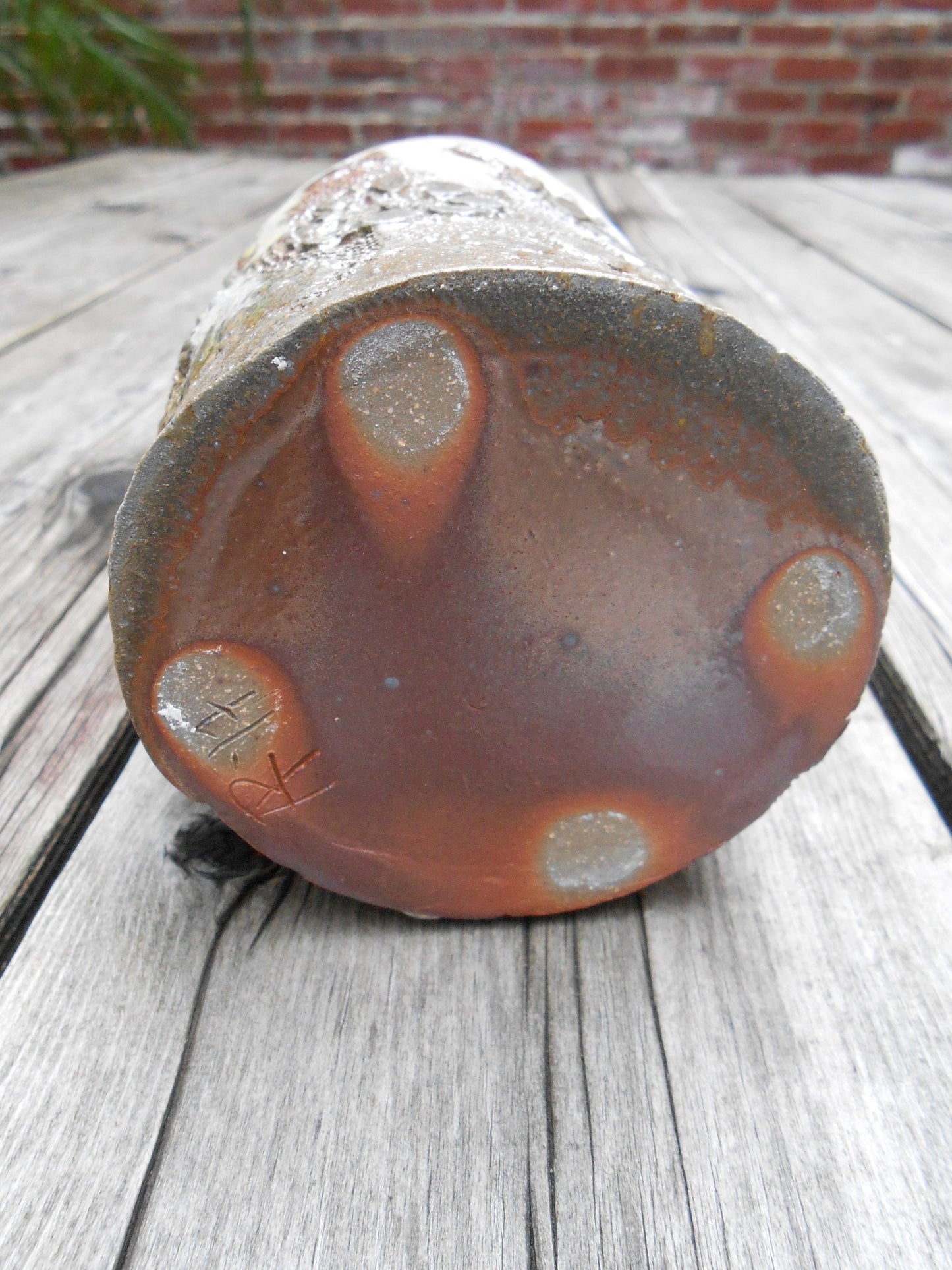 Doily Wood Fired Ceramic Vase