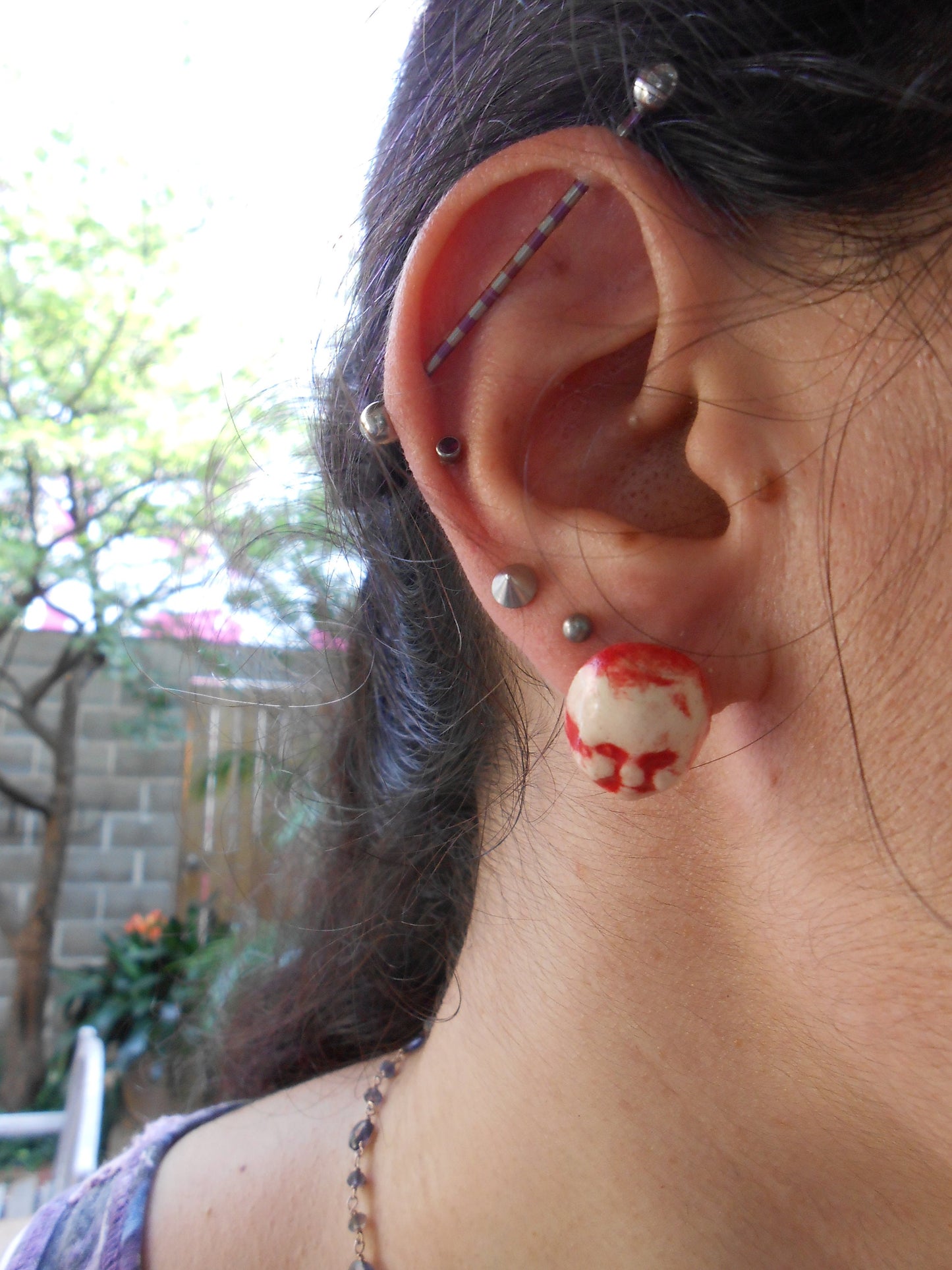 Baby Face Ceramic Post Earrings