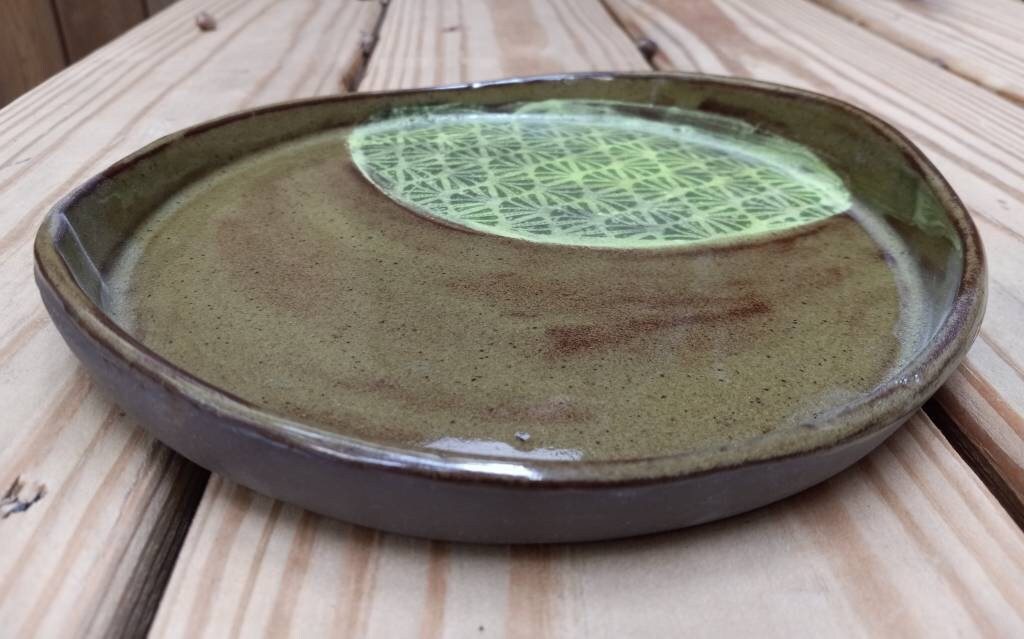 Rippled Grass Ceramic Plate