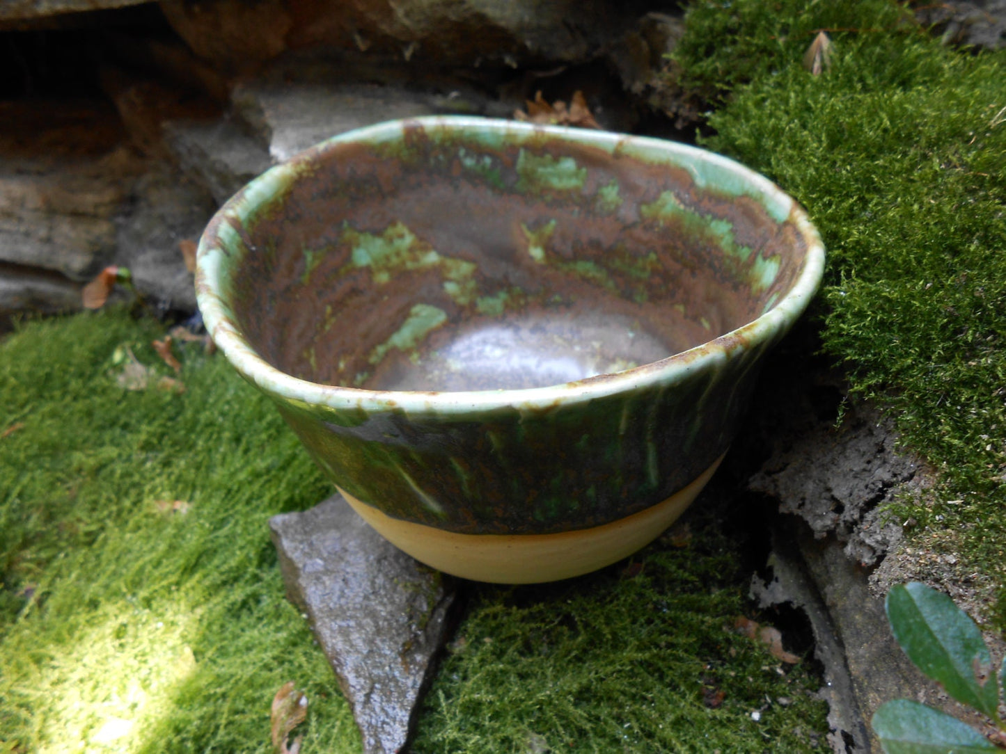 Mossed Bronze Wheel Thrown Ceramic Bowl