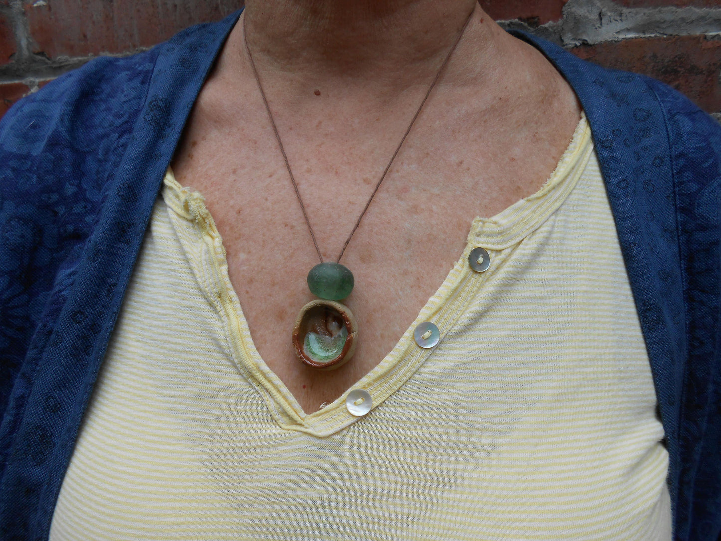 Natural Clay Necklaces on Cotton Cord