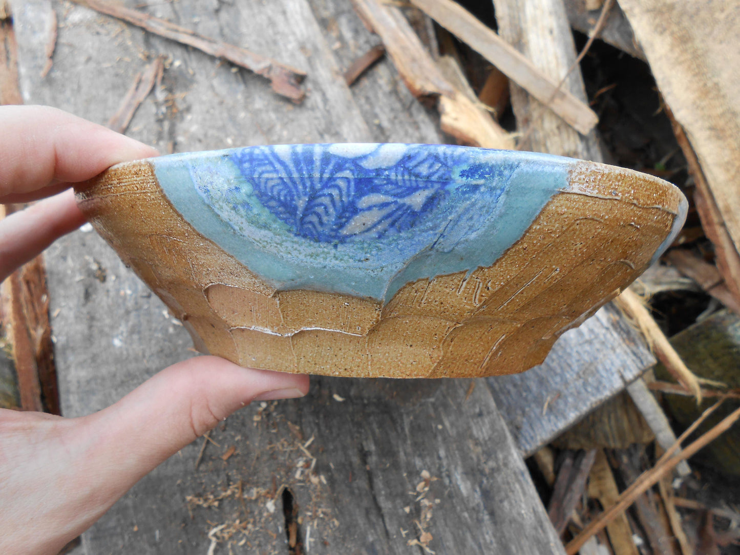 Spotted Flower Wood Fired Ceramic Bowl