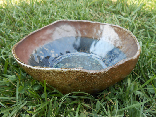 Field of Cornflowers Wood Fired Clay Bowl