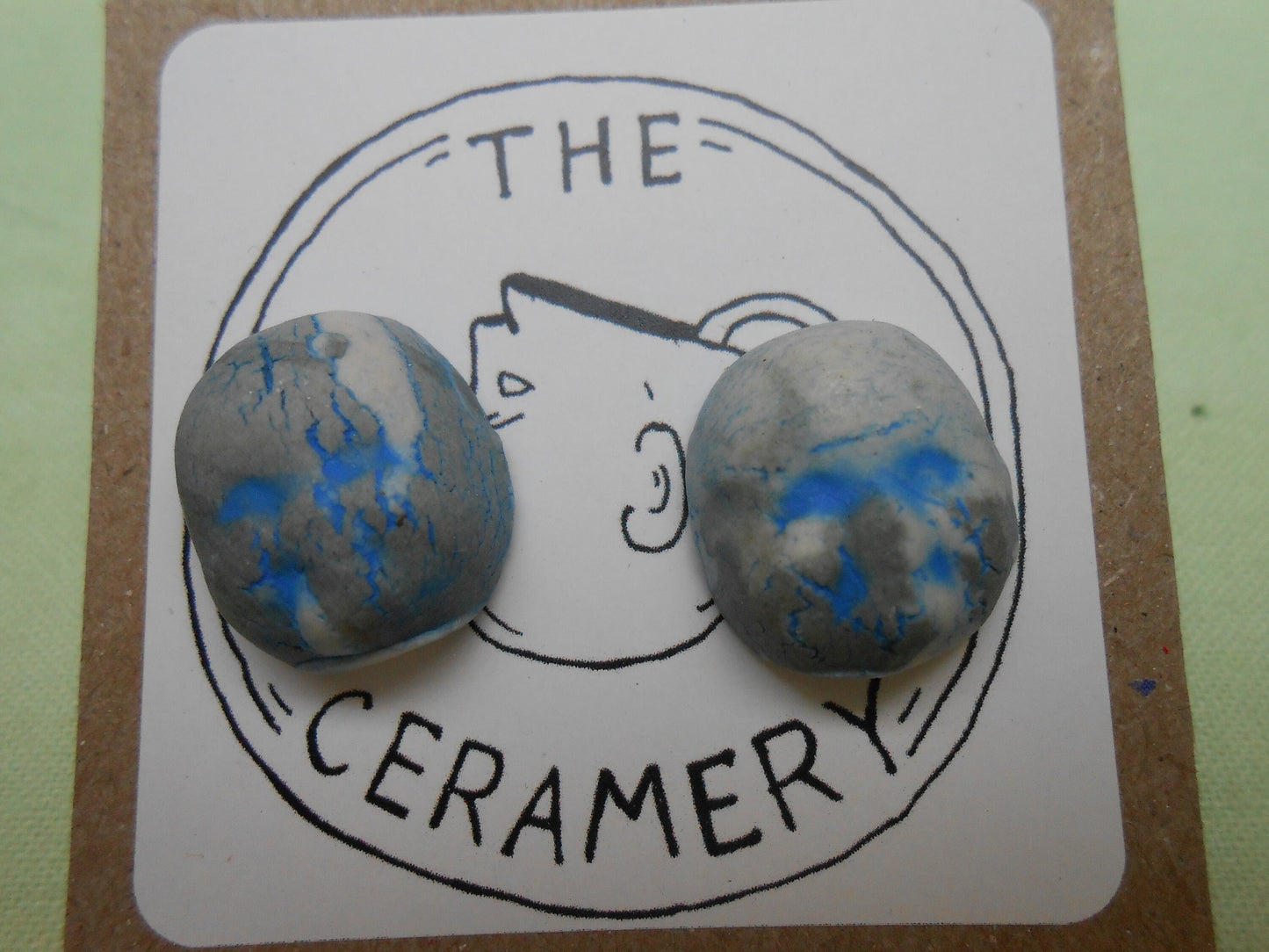 Baby Face Ceramic Post Earrings