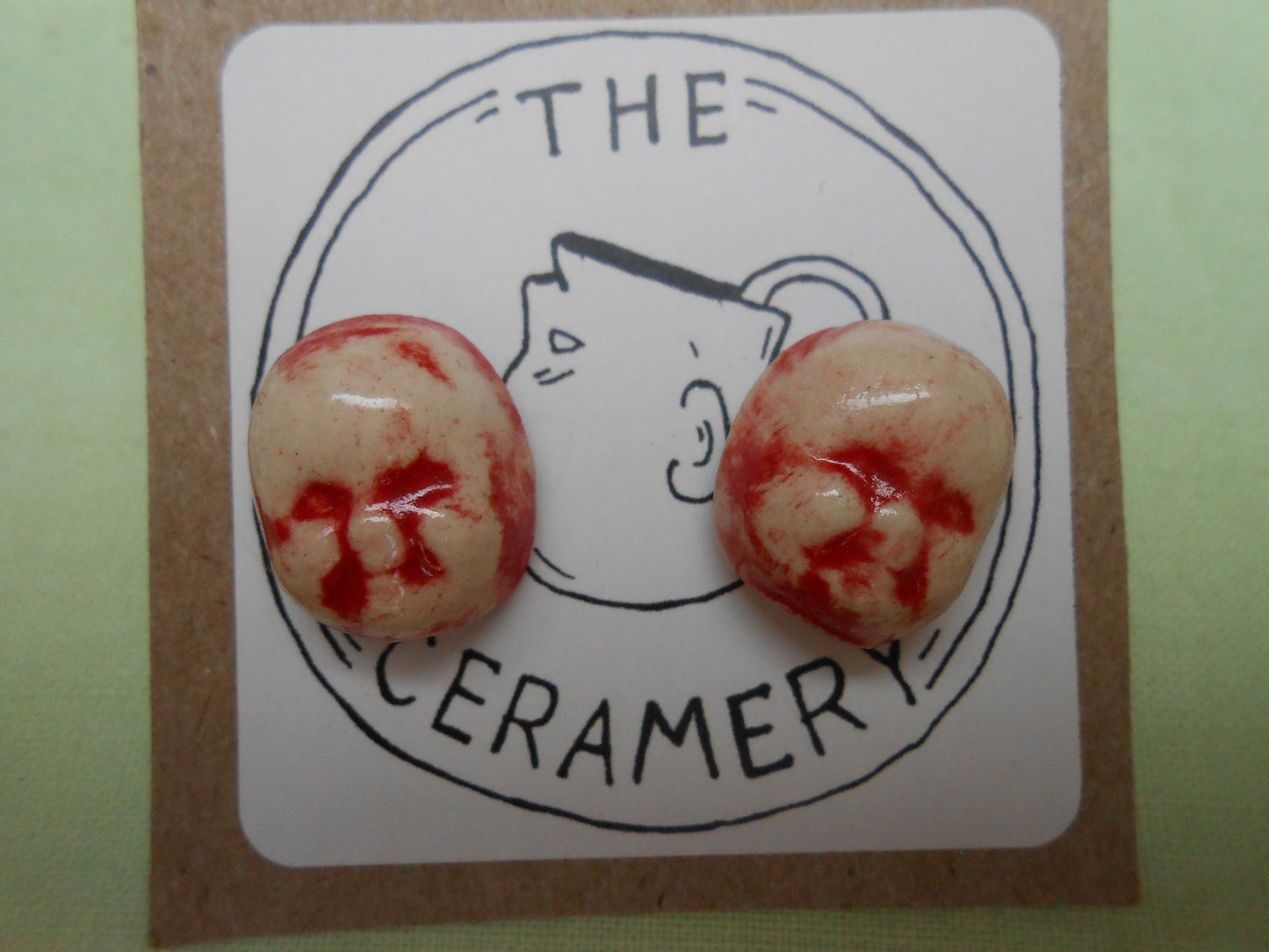 Baby Face Ceramic Post Earrings