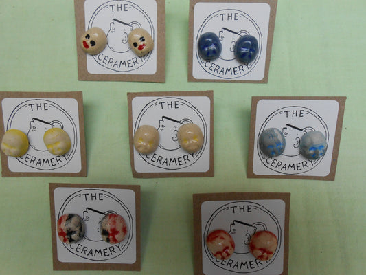 Baby Face Ceramic Post Earrings