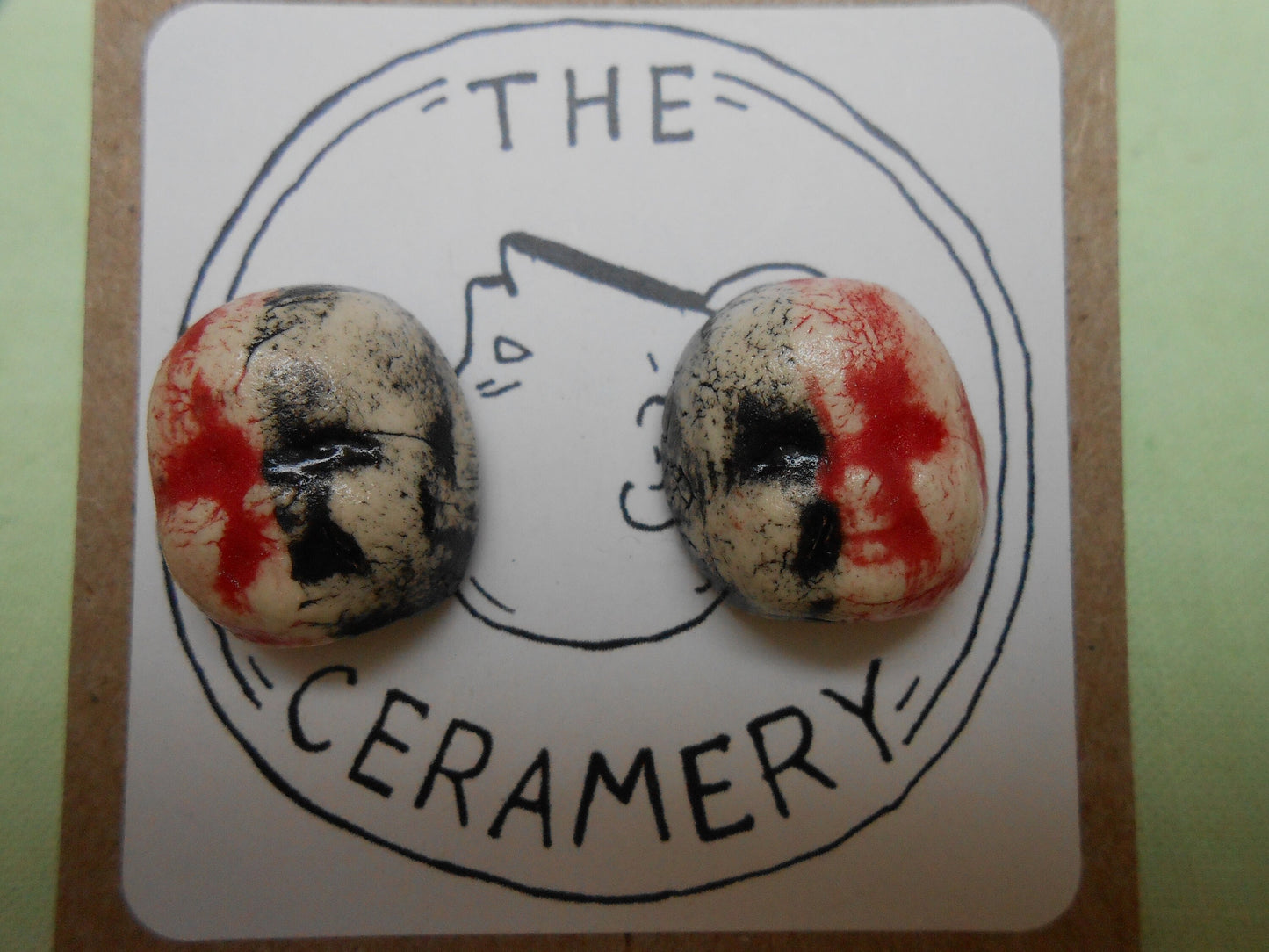 Baby Face Ceramic Post Earrings