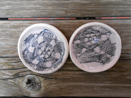 Lace Printed Clay Ring Dishes