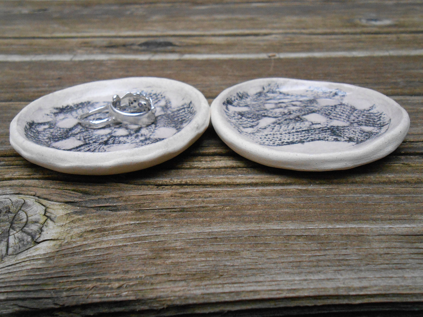 Lace Printed Clay Ring Dishes