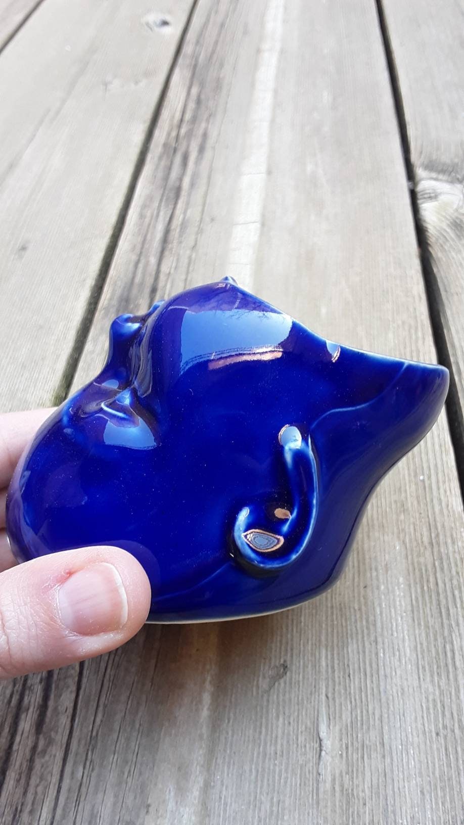 Blue Fan Clay Baby Head