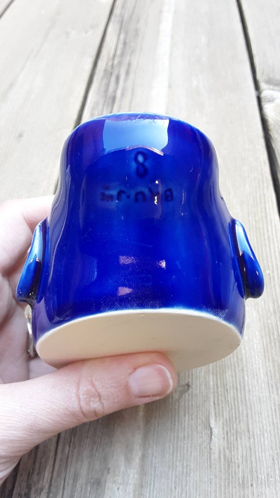 Blue Fan Clay Baby Head
