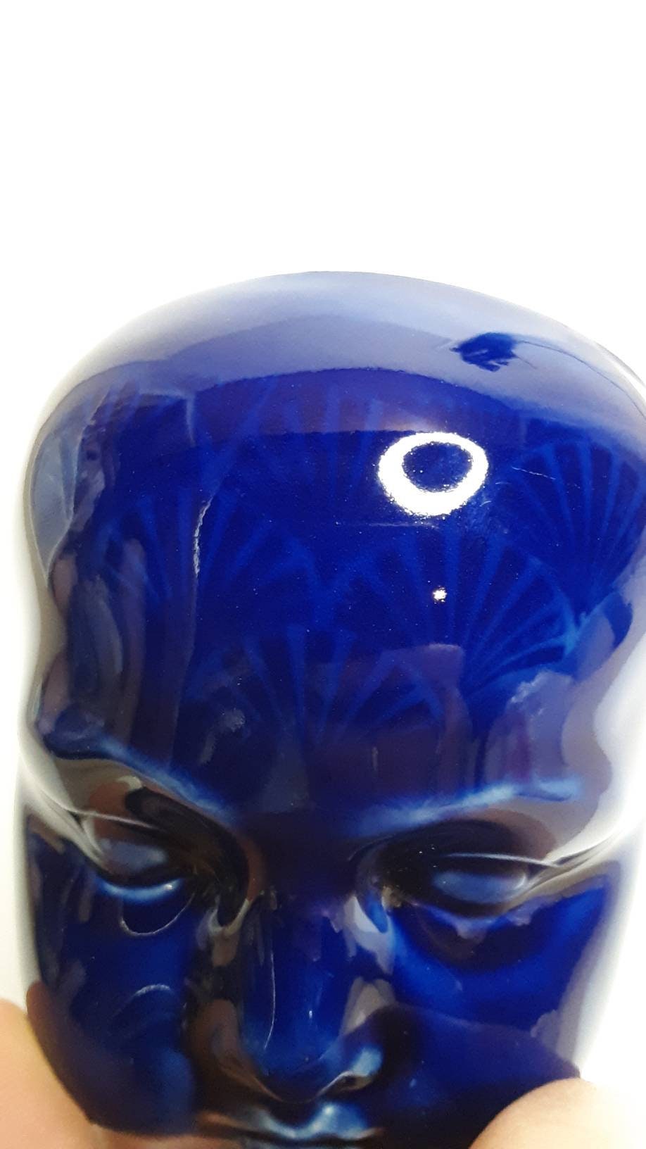 Blue Fan Clay Baby Head