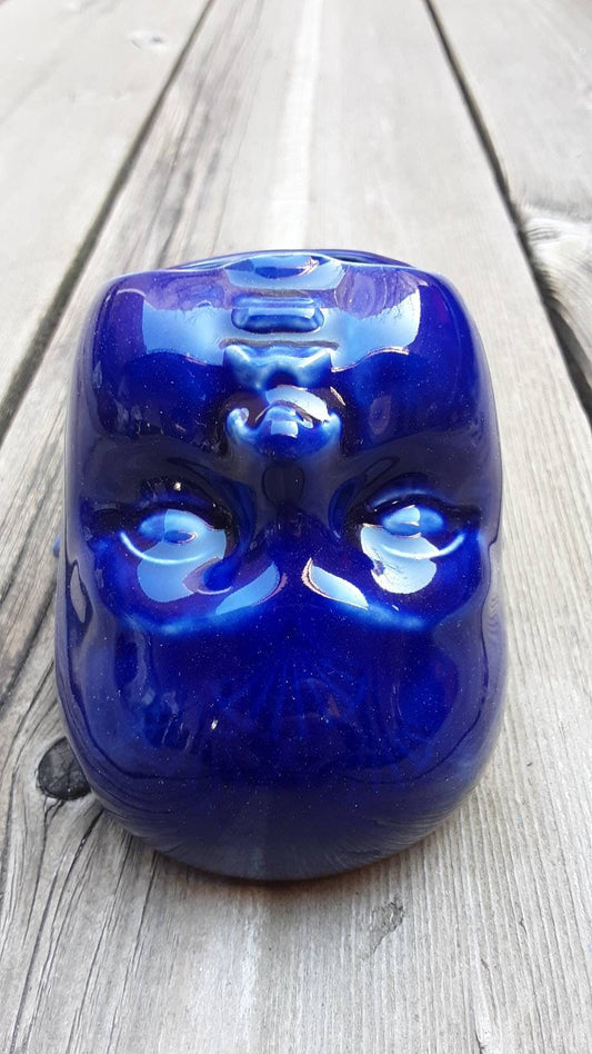 Blue Fan Clay Baby Head