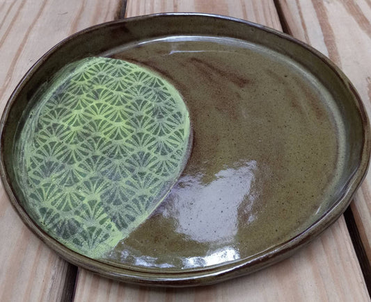 Rippled Grass Ceramic Plate